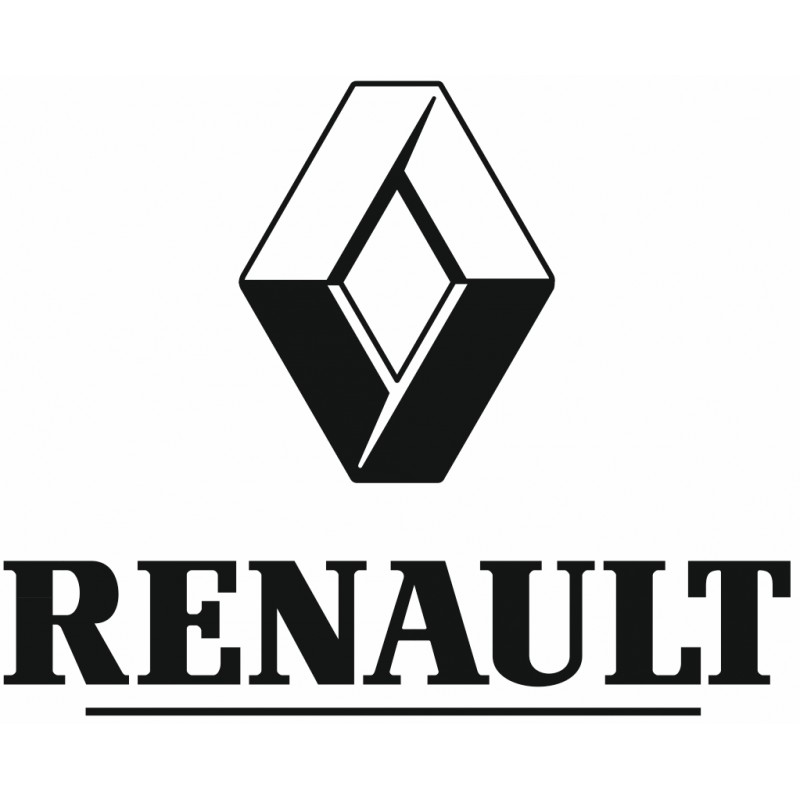 Stickers Renault noir et blanc (logo + nom) - Stickers AZ