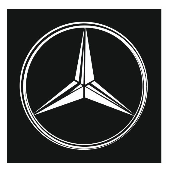 Stickers Mercedes (logo avec fond noir) - Stickers AZ
